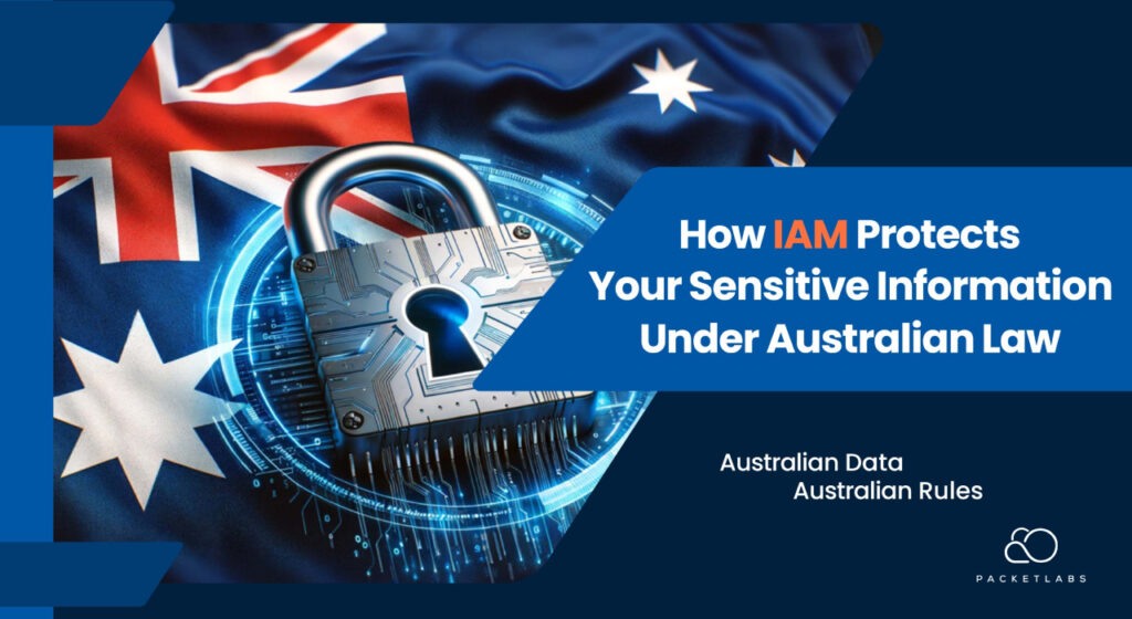 A digital lock superimposed on the Australian flag symbolizing IAM's role in protecting sensitive information under Australian law.
