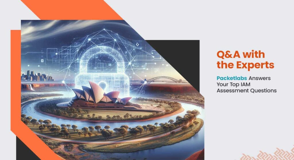 A digital graphic illustrating the theme of cybersecurity assessments, featuring iconic Australian landmarks and a cyber blueprint overlay.